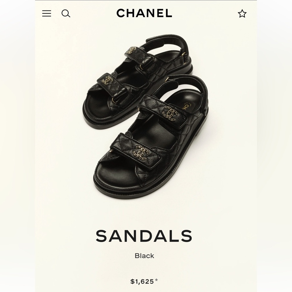 Chanel “dad” Sandals Black 38.5